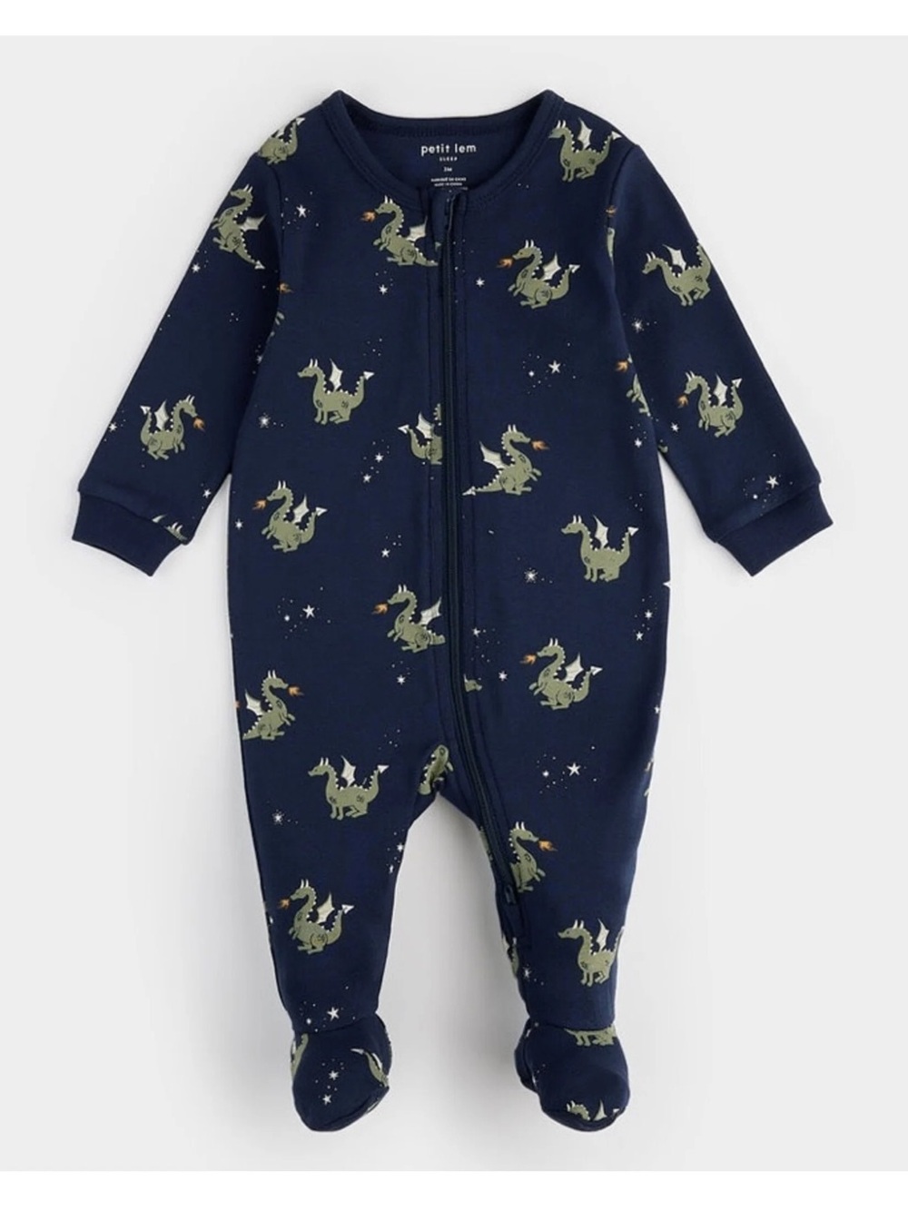 3/$30 Dragon Print Sleeper | Petit Lem